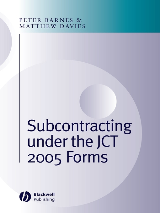 Upplýsingar um Subcontracting Under the JCT 2005 Forms eftir Peter Barnes - Biðlisti